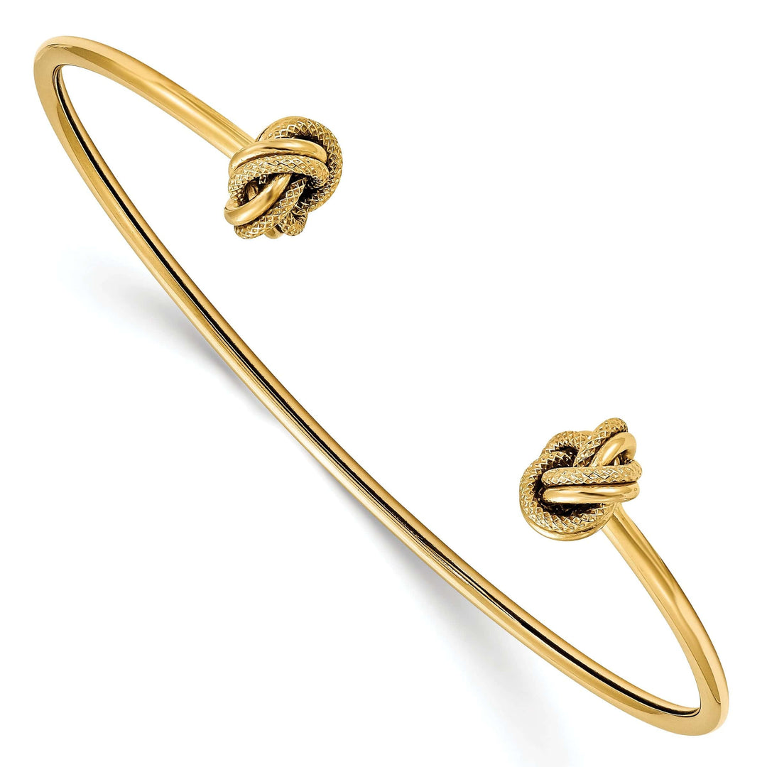 Lovely Rita's Bracelets 14k Yellow Gold Love Knot Flexible Cuff Bangle