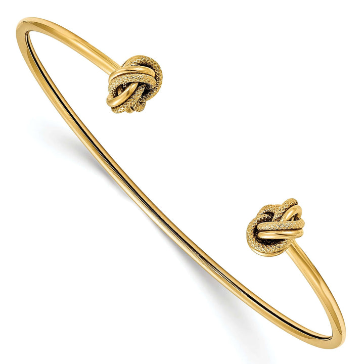 Lovely Rita's Bracelets 14k Yellow Gold Love Knot Flexible Cuff Bangle