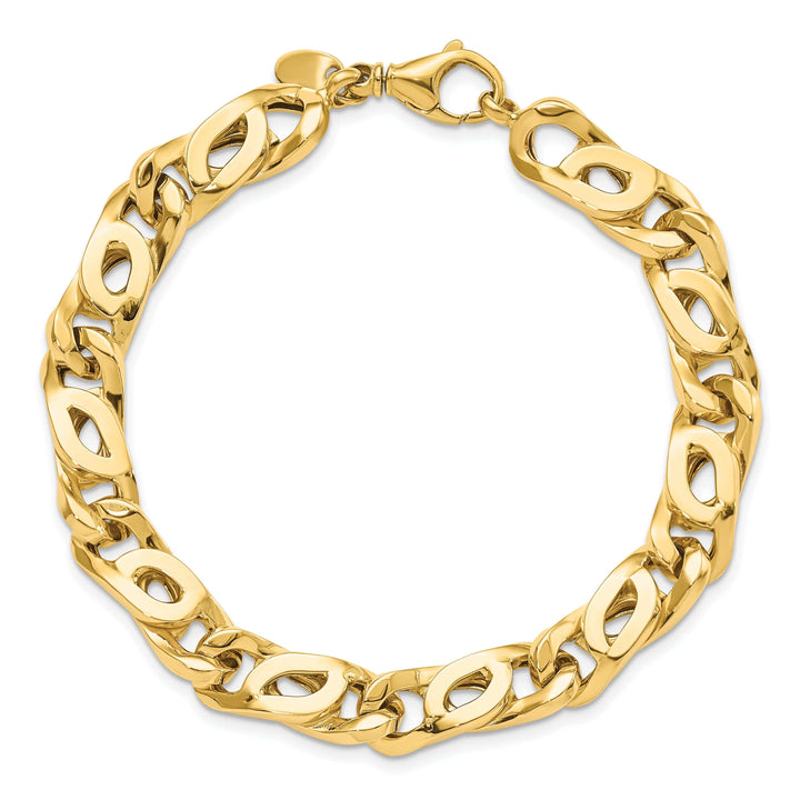Lovely Rita's Bracelets 14k Yellow Gold Men's Polished Link Bracelet