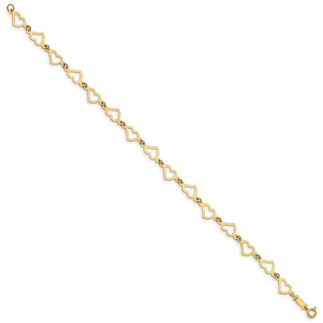 Lovely Rita's Bracelets 14k yellow gold open heart bracelet polished 7.5-inch