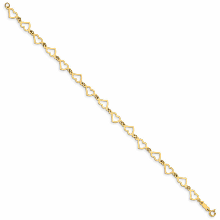 Lovely Rita's Bracelets 14k yellow gold open heart bracelet polished 7.5-inch
