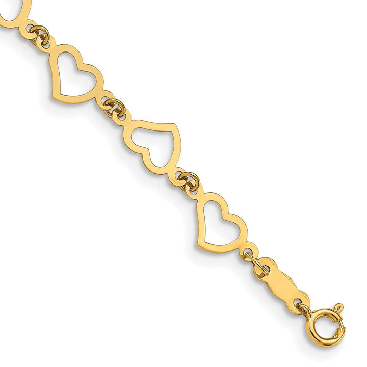 Lovely Rita's Bracelets 14k yellow gold open heart bracelet polished 7.5-inch