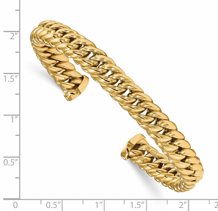 Lovely Rita's Bracelets 14k Yellow Gold Polished Fancy Link Cuff Bangle