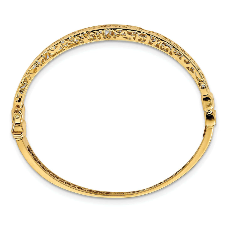 Lovely Rita's Bracelets 14k Yellow Gold Polished Hollow Fancy Bangle