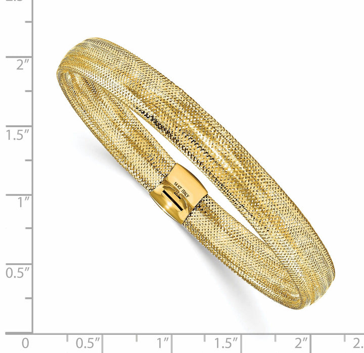 Lovely Rita's Bracelets 14k Yellow Gold Polished Mesh Stretch Bracelet