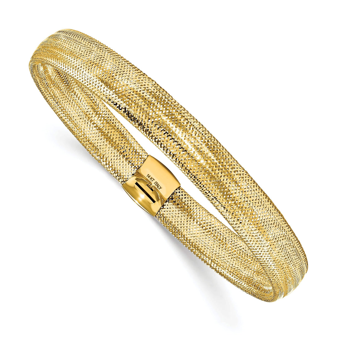 Lovely Rita's Bracelets 14k Yellow Gold Polished Mesh Stretch Bracelet