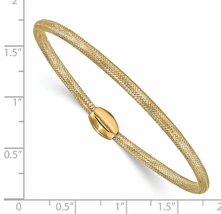 Lovely Rita's Bracelets 14k Yellow Gold Polished Mesh Stretch Bracelet