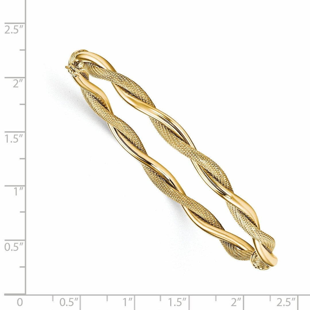 Lovely Rita's Bracelets 14k Yellow Gold Polished Textured Twist Bangle