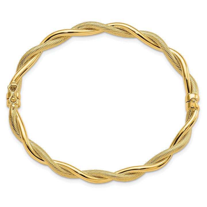Lovely Rita's Bracelets 14k Yellow Gold Polished Textured Twist Bangle