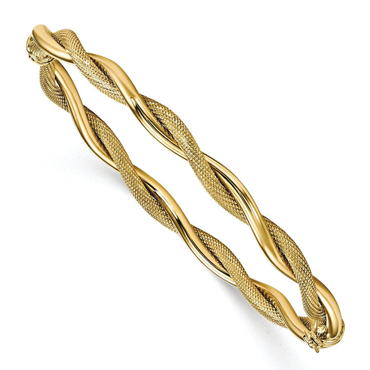 Lovely Rita's Bracelets 14k Yellow Gold Polished Textured Twist Bangle