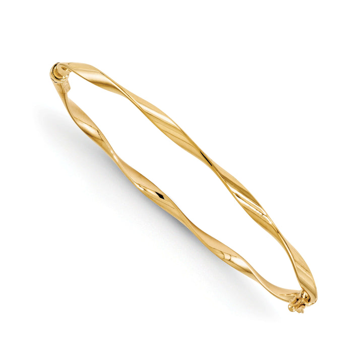 Lovely Rita's Bracelets 14K Yellow Gold Polished Twisted Hinged Bangle