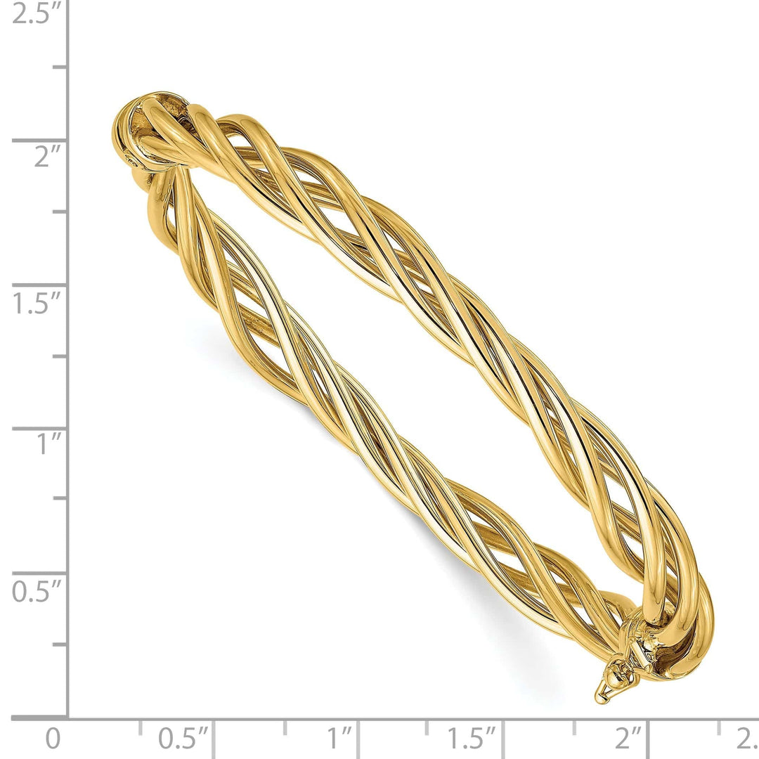 Lovely Rita's Bracelets 14k Yellow Gold Polished Twisted Hinged Bangle