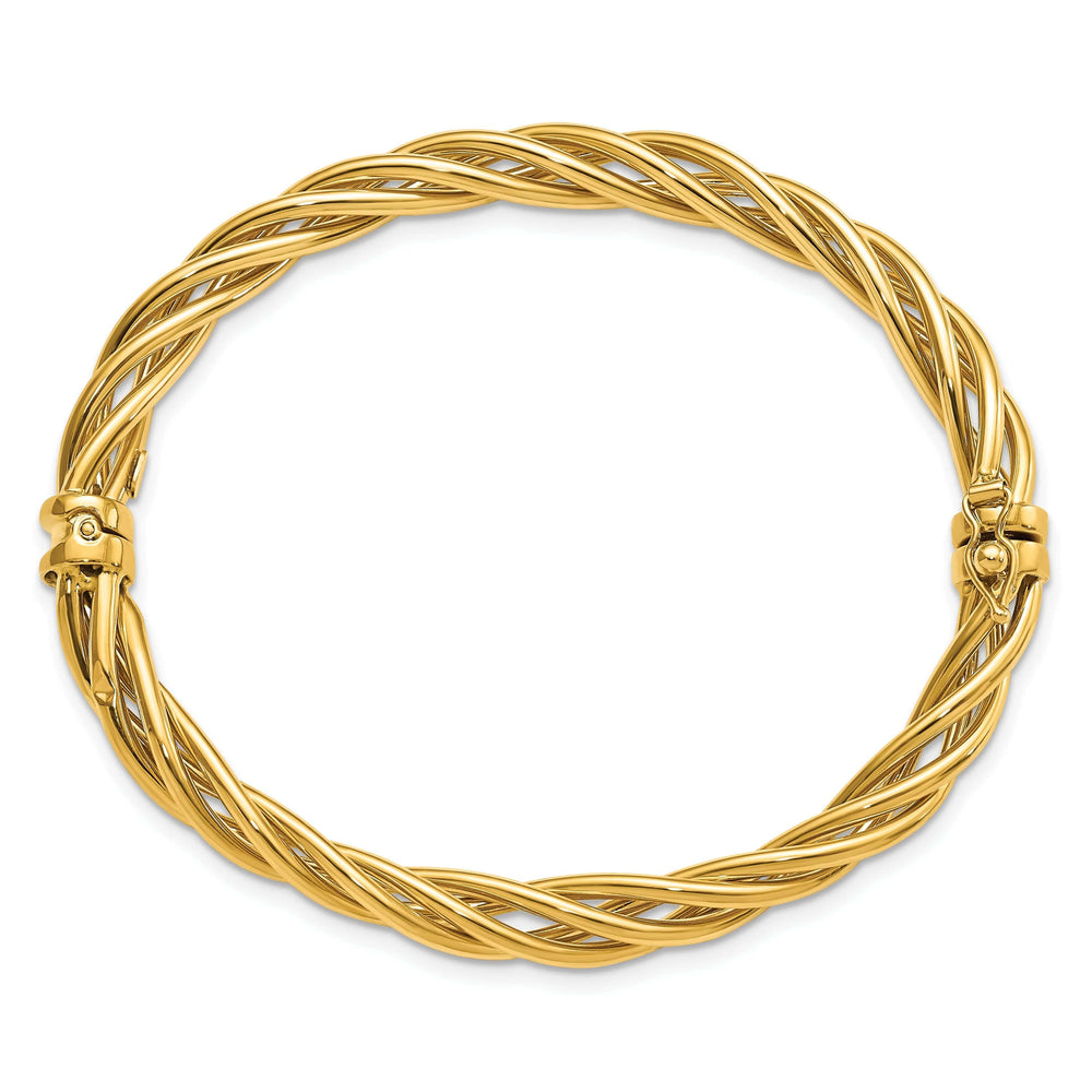 Lovely Rita's Bracelets 14k Yellow Gold Polished Twisted Hinged Bangle