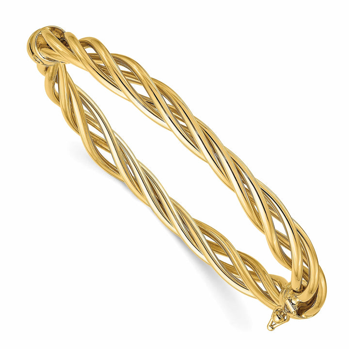 Lovely Rita's Bracelets 14k Yellow Gold Polished Twisted Hinged Bangle
