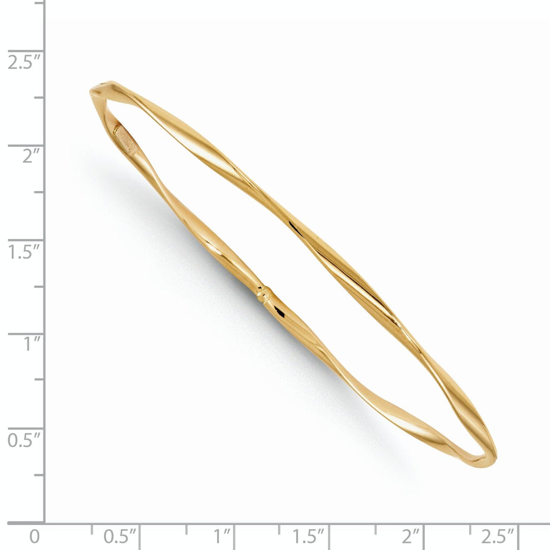 Lovely Rita's Bracelets 14k Yellow Gold Polished Twisted Slip On Bangle