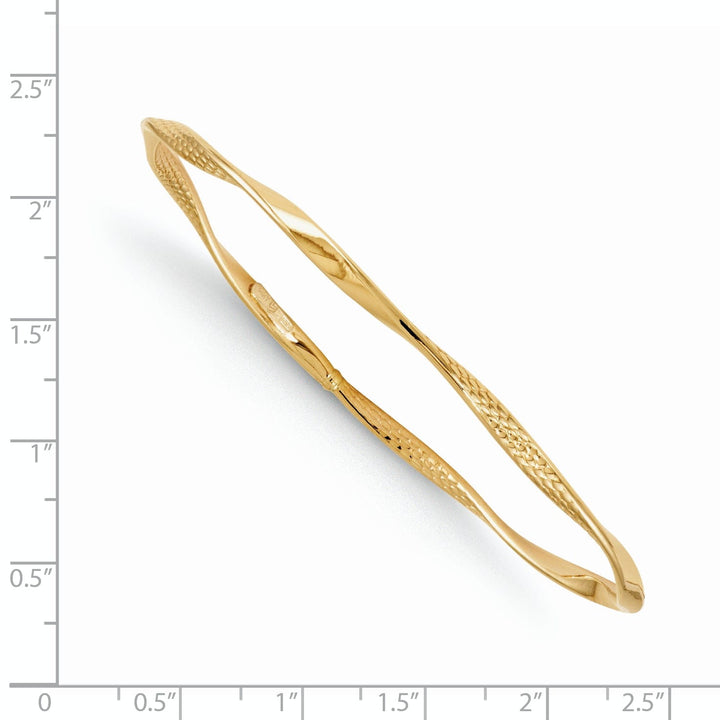 Lovely Rita's Bracelets 14k Yellow Gold Polished Twisted Slip On Bangle