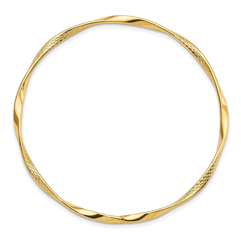 Lovely Rita's Bracelets 14k Yellow Gold Polished Twisted Slip On Bangle