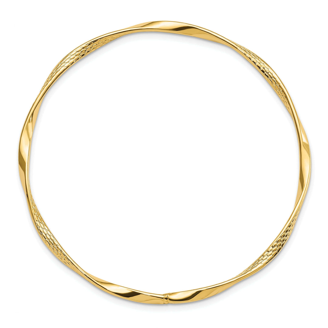 Lovely Rita's Bracelets 14k Yellow Gold Polished Twisted Slip On Bangle