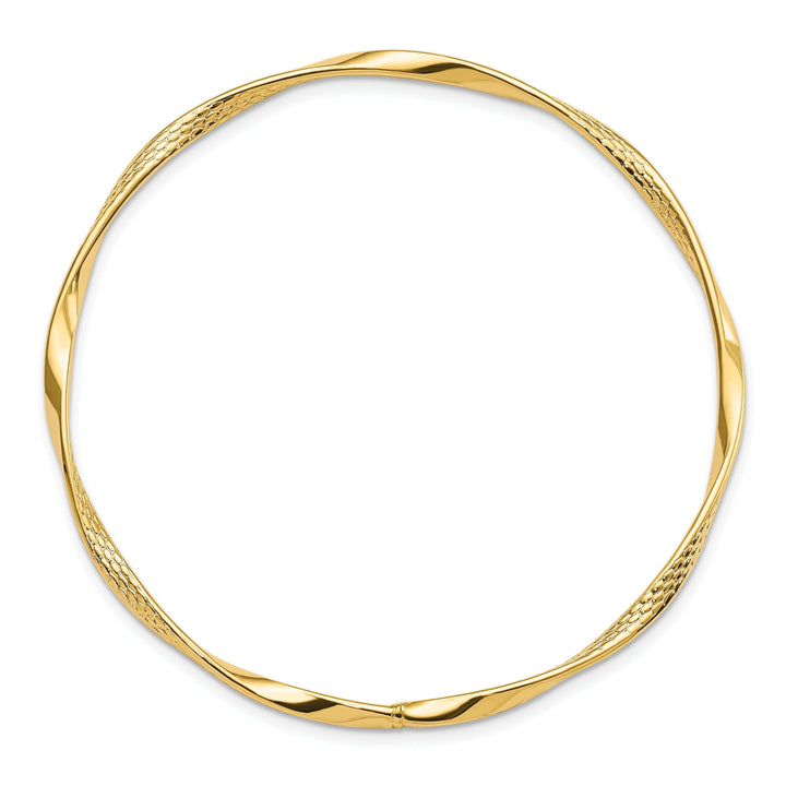 Lovely Rita's Bracelets 14k Yellow Gold Polished Twisted Slip On Bangle