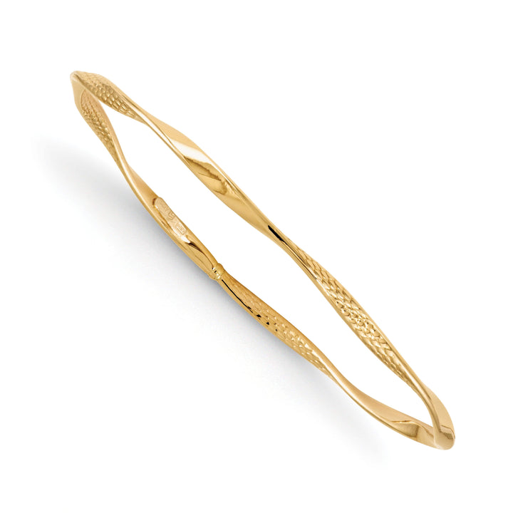 Lovely Rita's Bracelets 14k Yellow Gold Polished Twisted Slip On Bangle