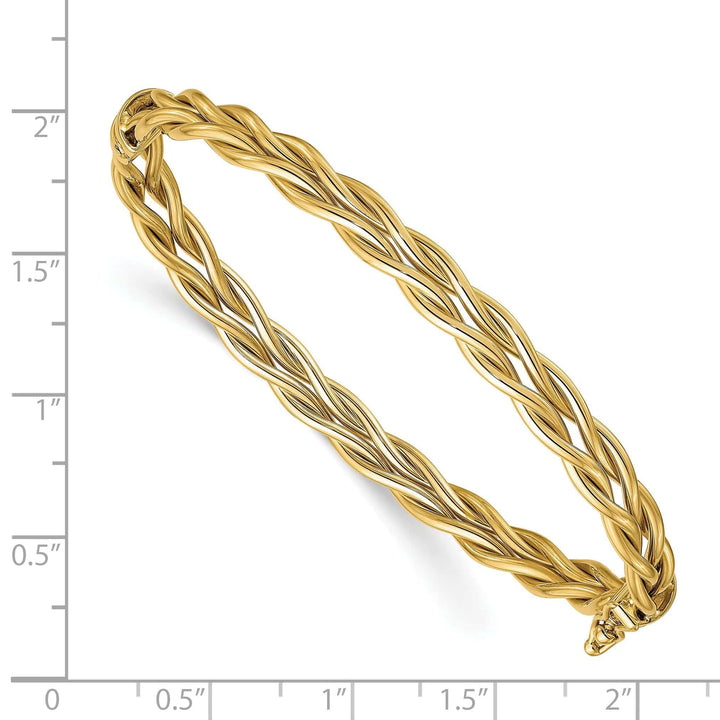 Lovely Rita's Bracelets 14k Yellow Gold Polished Weaved Hinged Bangle