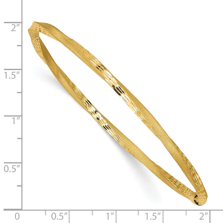 Lovely Rita's Bracelets 14k Yellow Gold Satin Finish D.C Twist Slip-on Bangle
