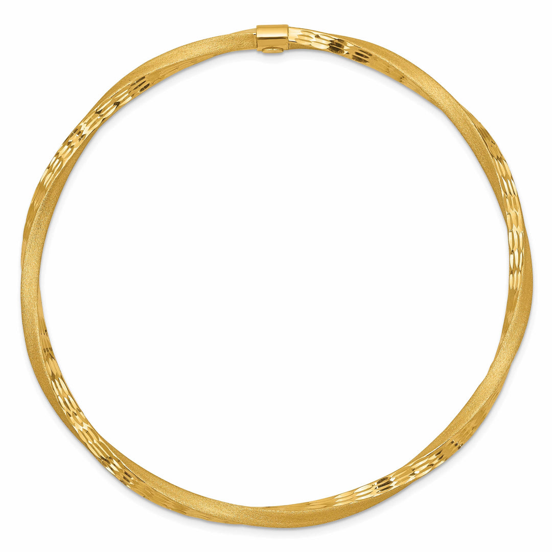 Lovely Rita's Bracelets 14k Yellow Gold Satin Finish D.C Twist Slip-on Bangle