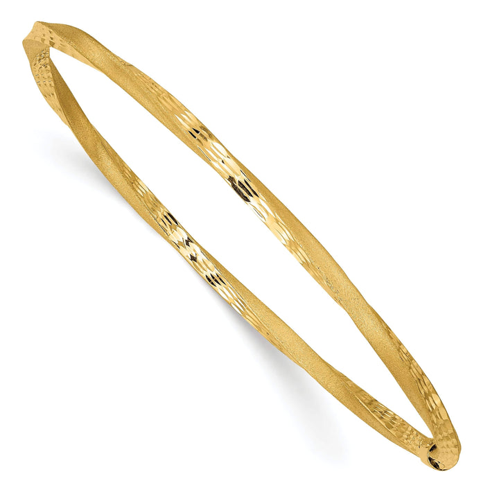 Lovely Rita's Bracelets 14k Yellow Gold Satin Finish D.C Twist Slip-on Bangle