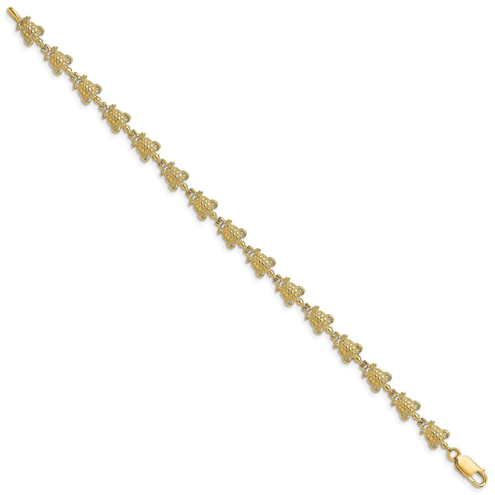 Lovely Rita's Bracelets 14k Yellow Gold Sea Turtle Bracelet. Polished finish, 6.3mm width, 7.25" length