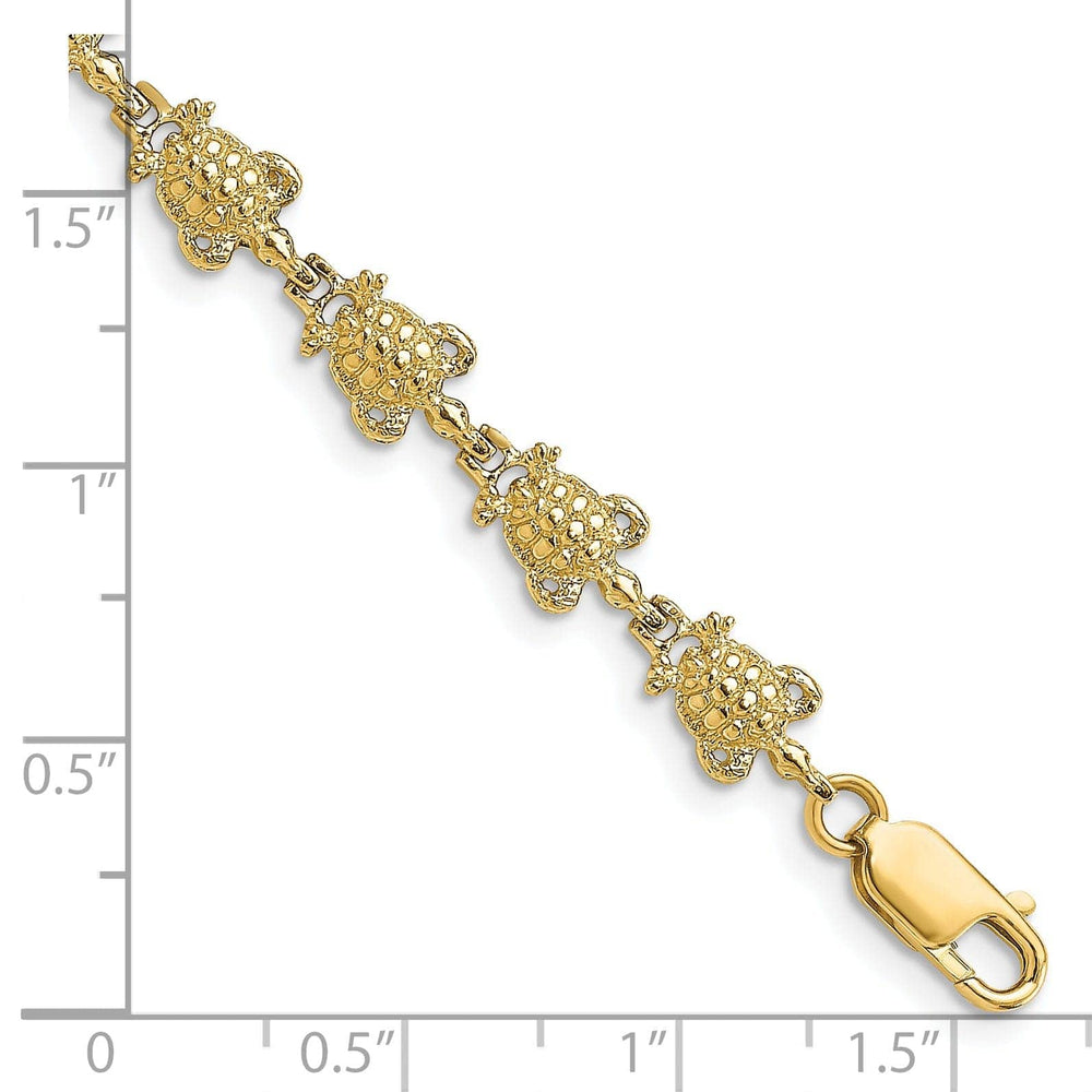 Lovely Rita's Bracelets 14k Yellow Gold Sea Turtle Bracelet. Polished finish, 6.3mm width, 7.25" length