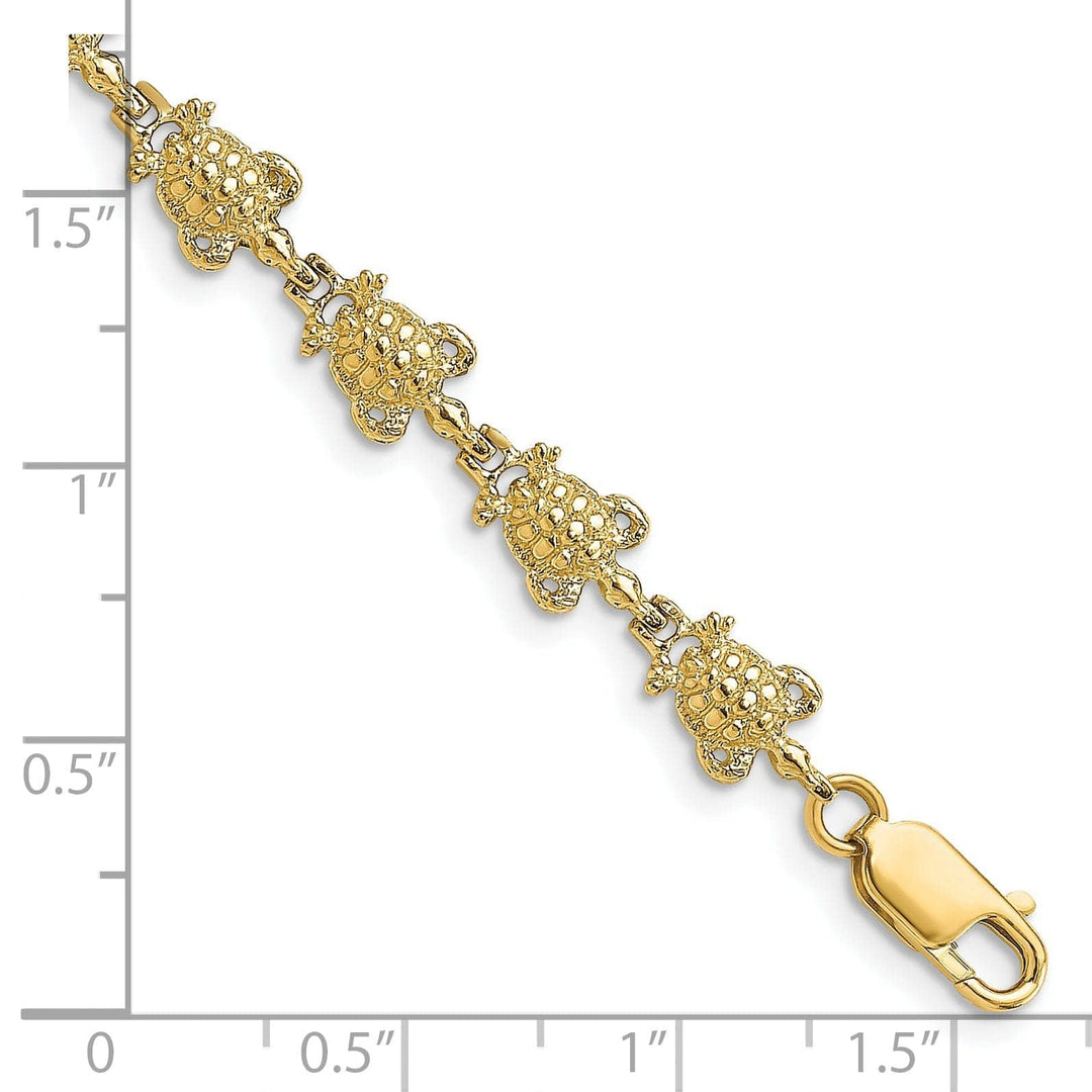 Lovely Rita's Bracelets 14k Yellow Gold Sea Turtle Bracelet. Polished finish, 6.3mm width, 7.25" length