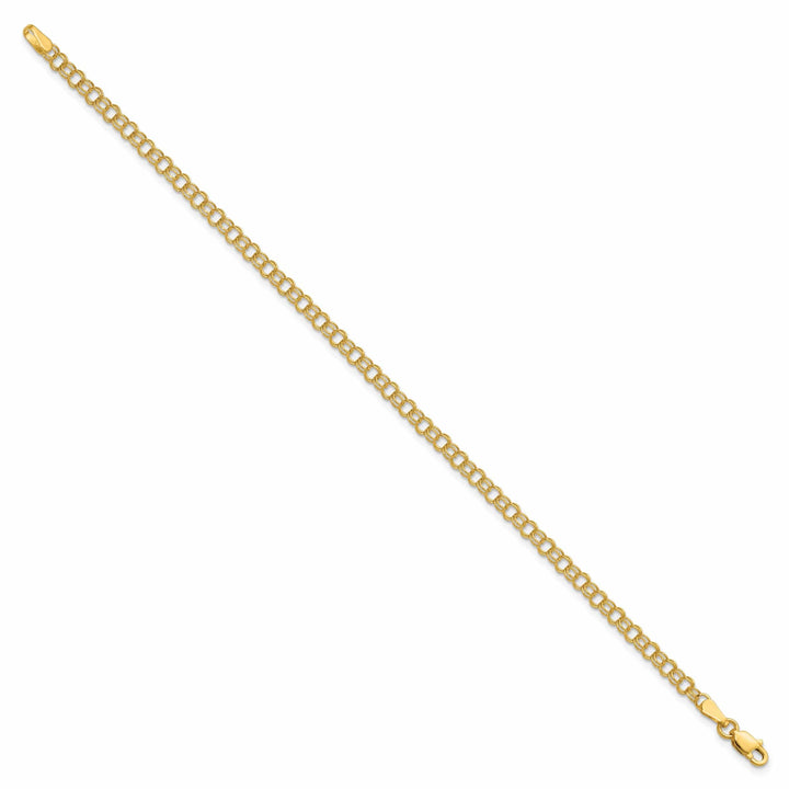 Lovely Rita's Bracelets 14k Yellow Gold Solid Double Link Charm Bracelet