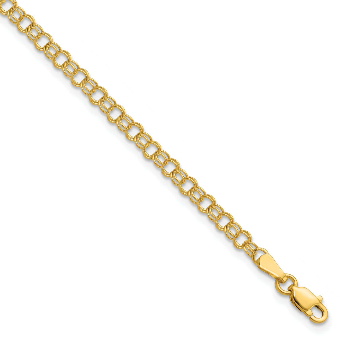 Lovely Rita's Bracelets 14k Yellow Gold Solid Double Link Charm Bracelet