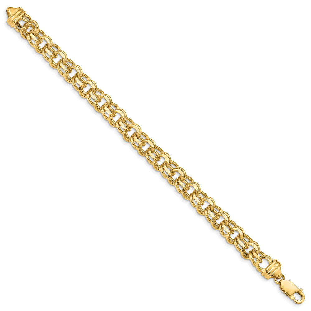 Lovely Rita's Bracelets 14k Yellow Gold Solid Double Link Charm Bracelet
