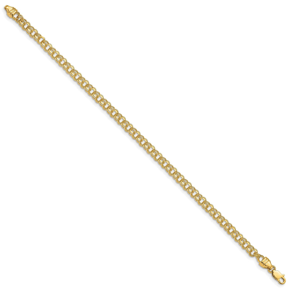 Lovely Rita's Bracelets 14k Yellow Gold Solid Double Link Charm Bracelet