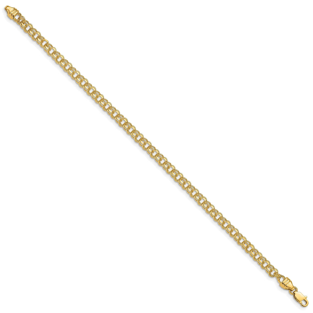 Lovely Rita's Bracelets 14k Yellow Gold Solid Double Link Charm Bracelet