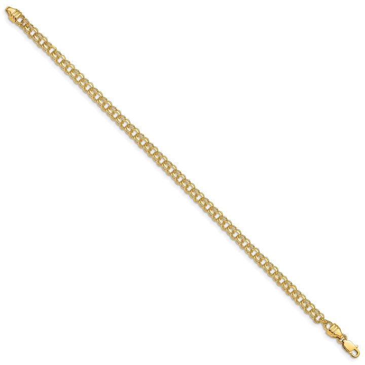 Lovely Rita's Bracelets 14k Yellow Gold Solid Double Link Charm Bracelet