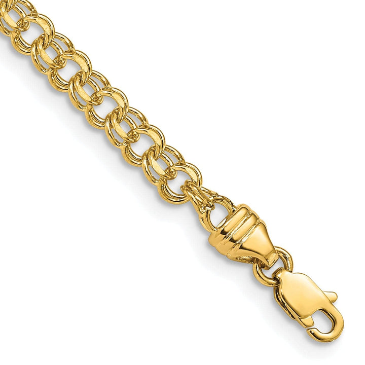 Lovely Rita's Bracelets 14k Yellow Gold Solid Double Link Charm Bracelet