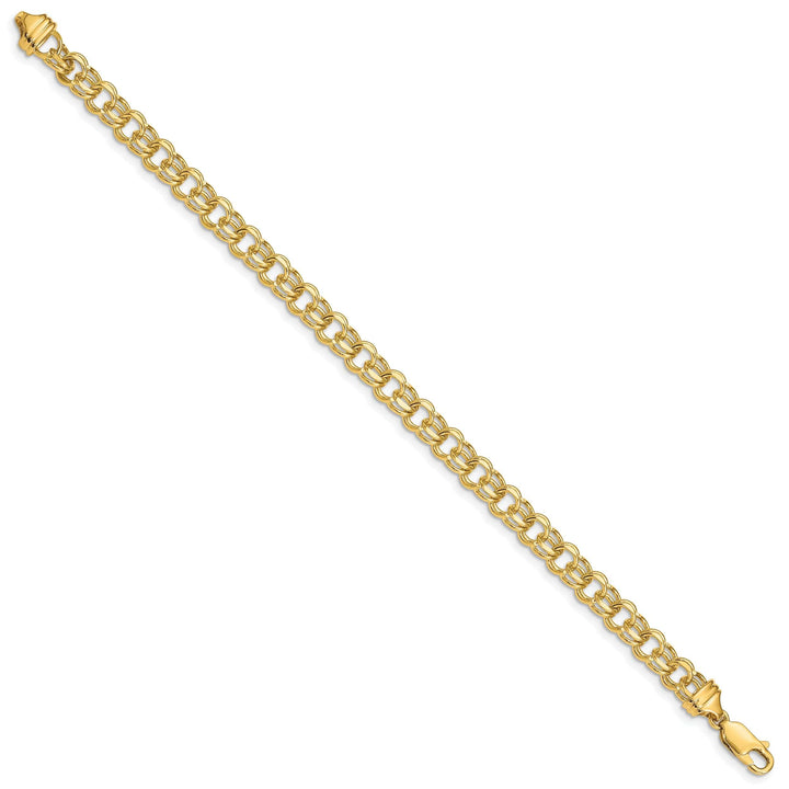 Lovely Rita's Bracelets 14k Yellow Gold Solid Double Link Charm Bracelet