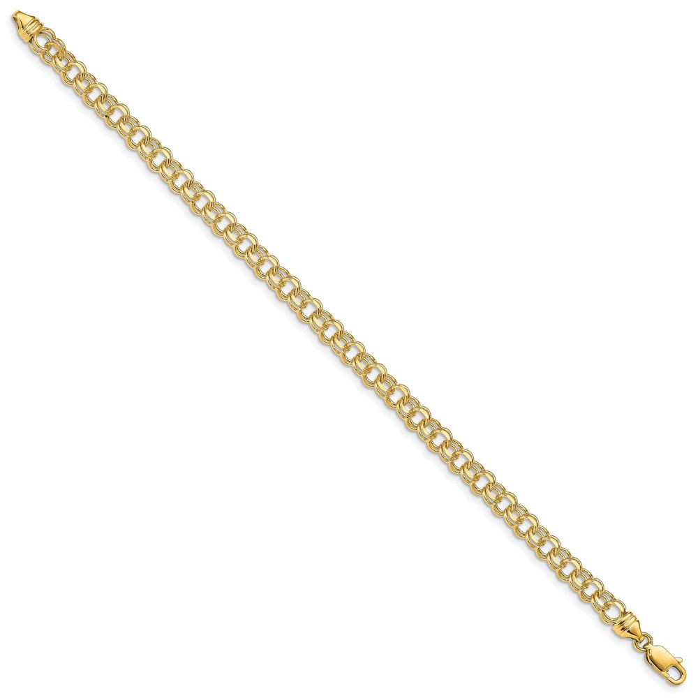Lovely Rita's Bracelets 14k Yellow Gold Solid Double Link Charm Bracelet