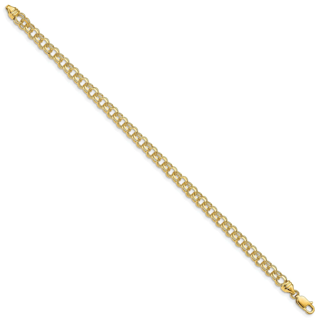 Lovely Rita's Bracelets 14k Yellow Gold Solid Double Link Charm Bracelet