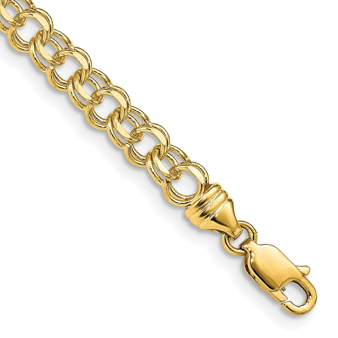 Lovely Rita's Bracelets 14k Yellow Gold Solid Double Link Charm Bracelet