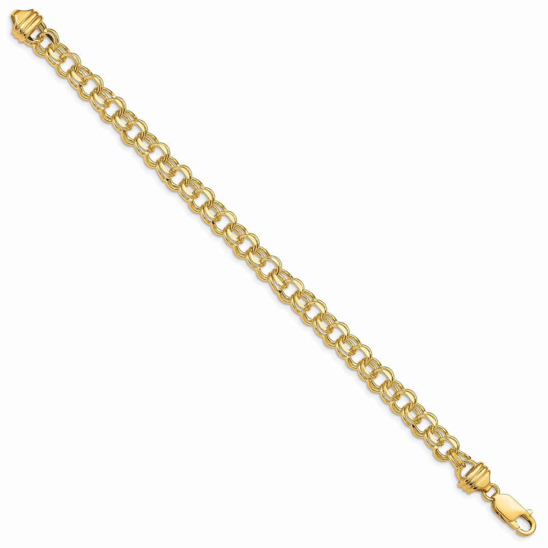Lovely Rita's Bracelets 14k Yellow Gold Solid Double Link Charm Bracelet