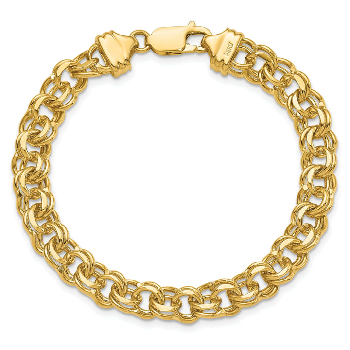 Lovely Rita's Bracelets 14k Yellow Gold Solid Double Link Charm Bracelet