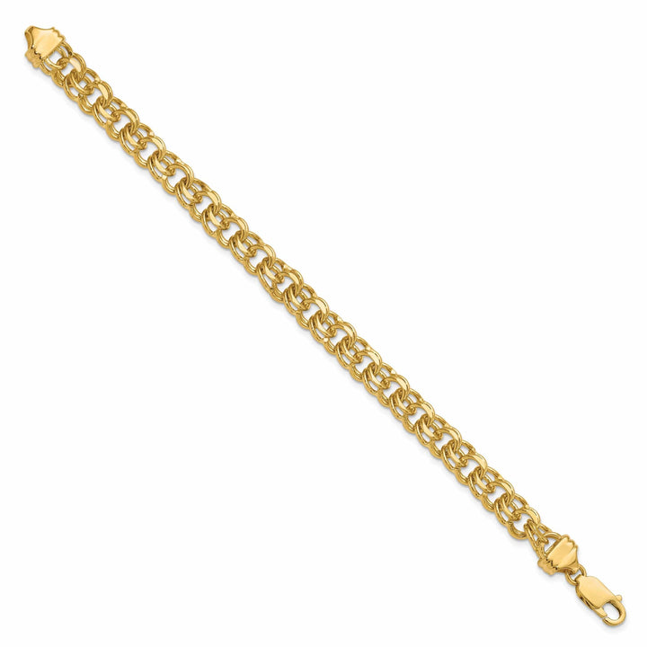 Lovely Rita's Bracelets 14k Yellow Gold Solid Double Link Charm Bracelet