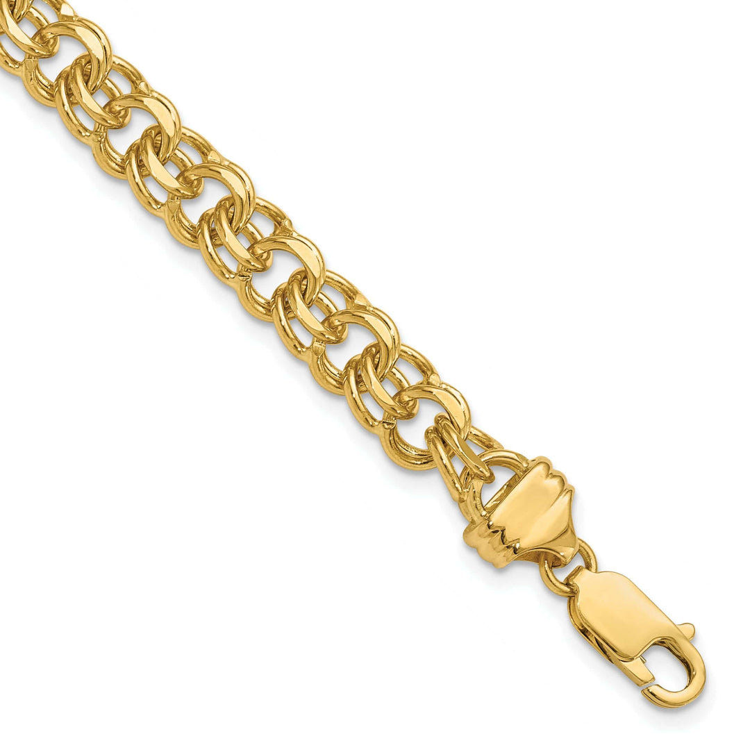 Lovely Rita's Bracelets 14k Yellow Gold Solid Double Link Charm Bracelet