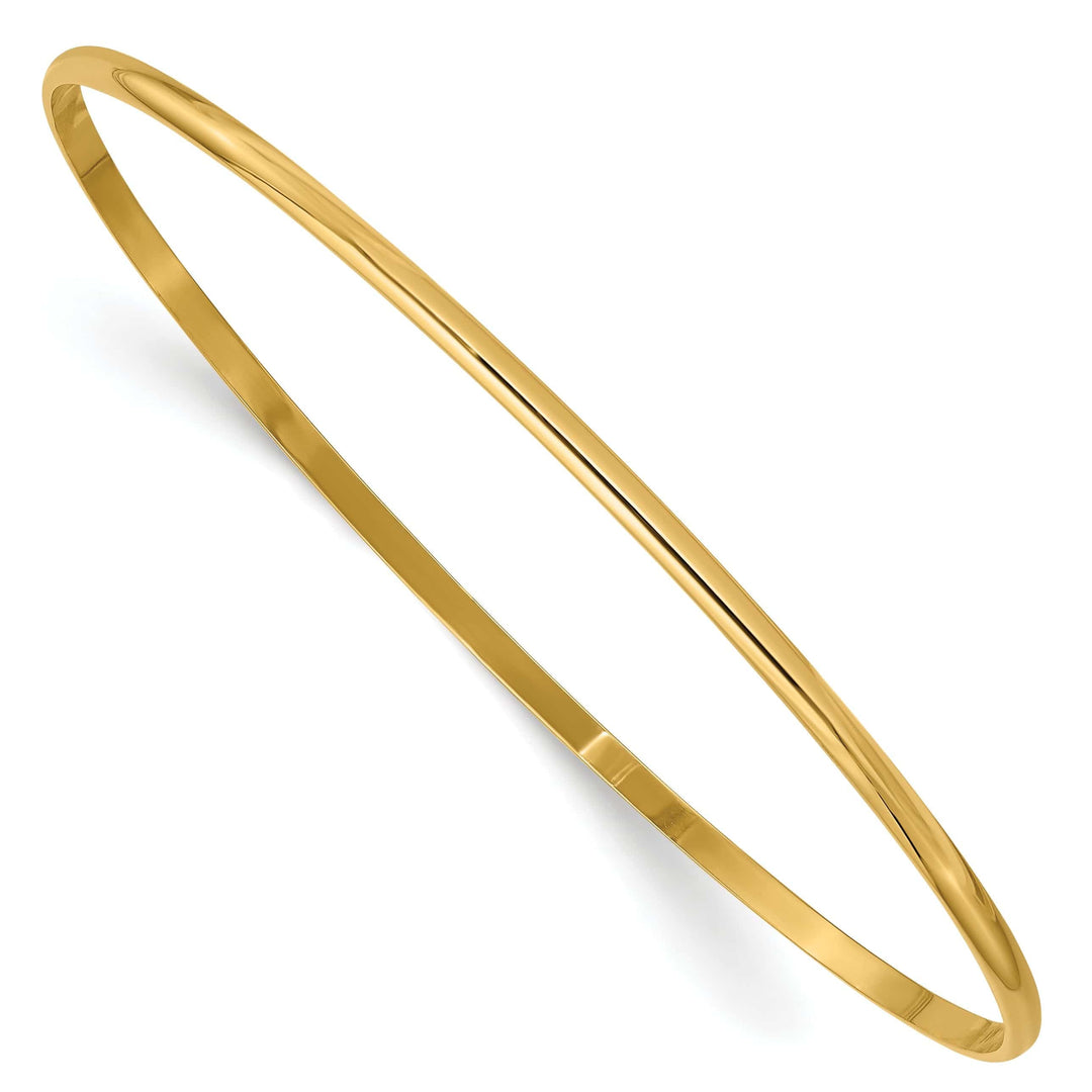 Lovely Rita's Bracelets 14k Yellow Gold Solid Half-Round Size 8 Slip-On Bangle