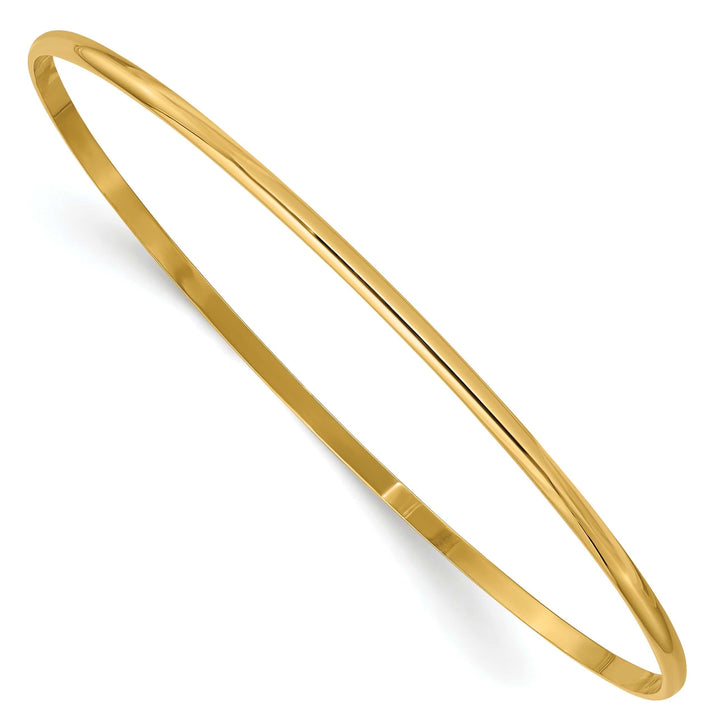 Lovely Rita's Bracelets 14k Yellow Gold Solid Half-Round Size 8 Slip-On Bangle