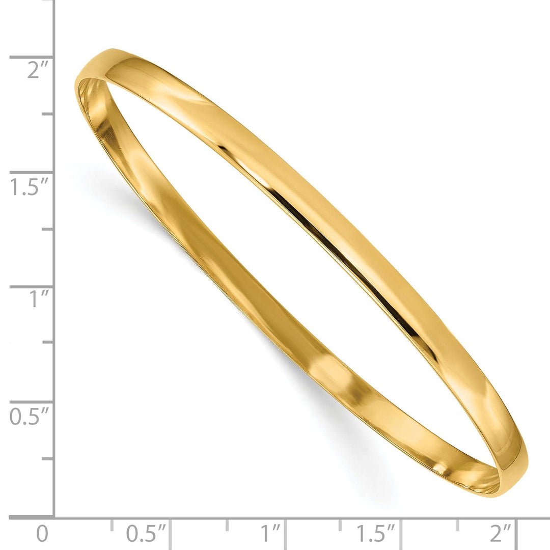 Lovely Rita's Bracelets 14k Yellow Gold Solid Half-Round Slip-On Bangle