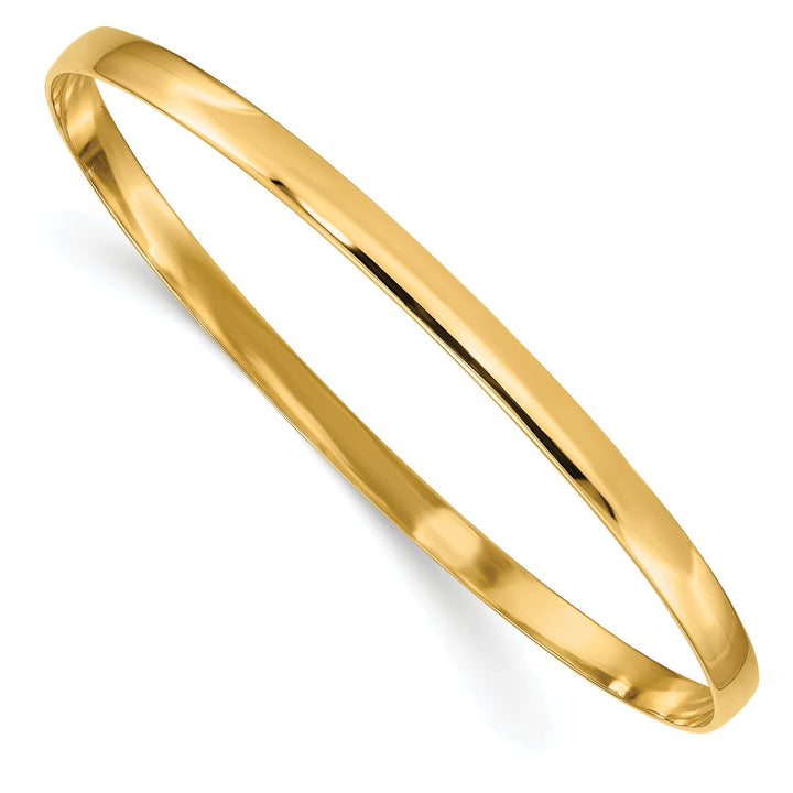 Lovely Rita's Bracelets 14k Yellow Gold Solid Half-Round Slip-On Bangle
